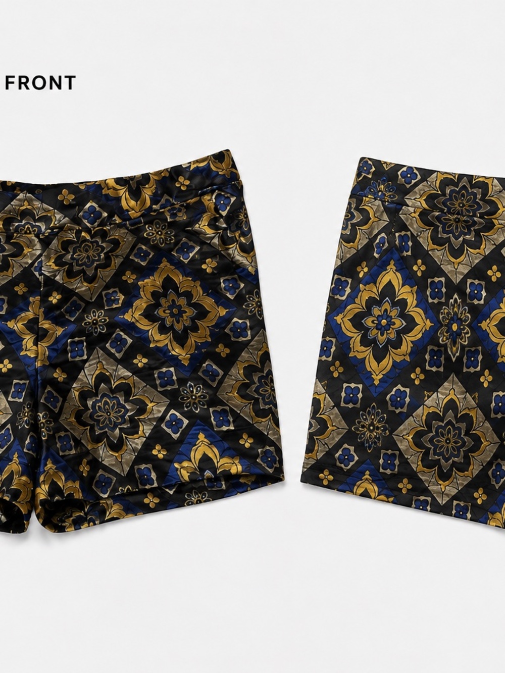 Loft Royal Blue Gold Jacquard Shorts